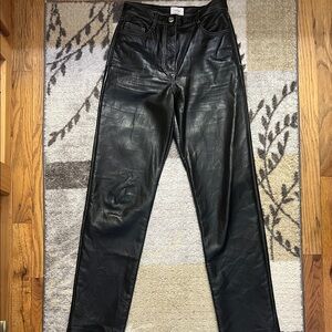 Wilfred Melina Contrast Stitching Black/White Leather Pants